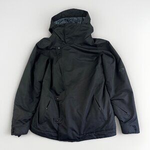 Y2K Oakley Ski Jacket All Black Women Waterproof Thinsulate Size M Zipper READ*